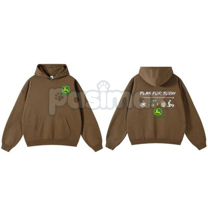 "Plan For Today: Tractor" Hoodie – Funny Farmer Slogan Pullover, Farm Life Apparel & Gift, Unisex