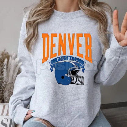 Vintage All 27 Team Football Sweatshirt – Nostalgic Hometown Crewneck in Ash Color