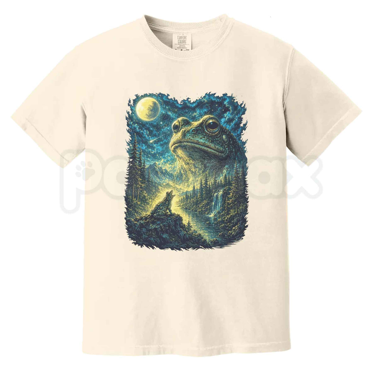 Comfort Colors® Frog Howling to the Moon T-Shirt – 90s Full Moon Animal Graphic Tee, Retro Cottagecore Nature Lover Unisex Top & Gift