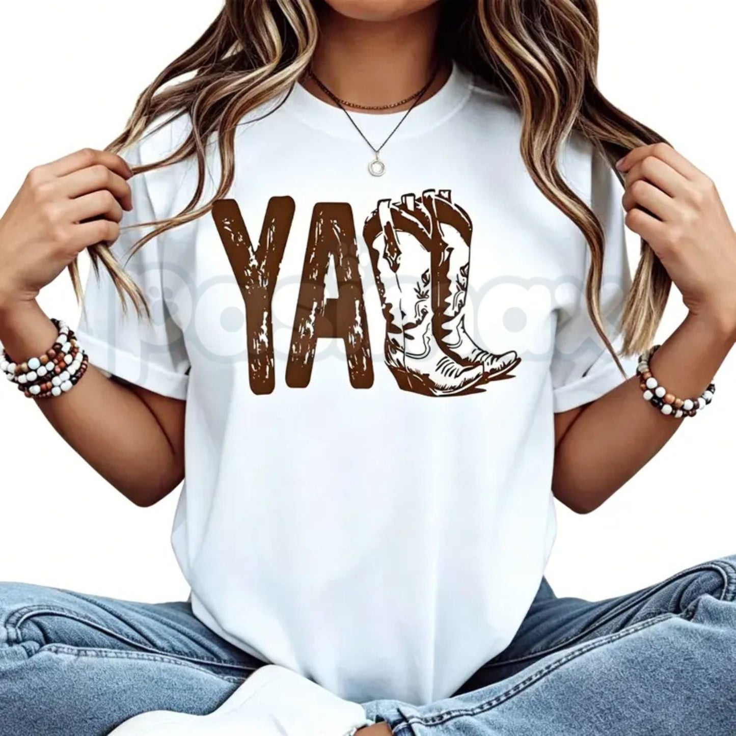 "Cowboy Boot Print" Western Graphic T-Shirt – Retro Country Music Rodeo Novelty Lifestyle Tee