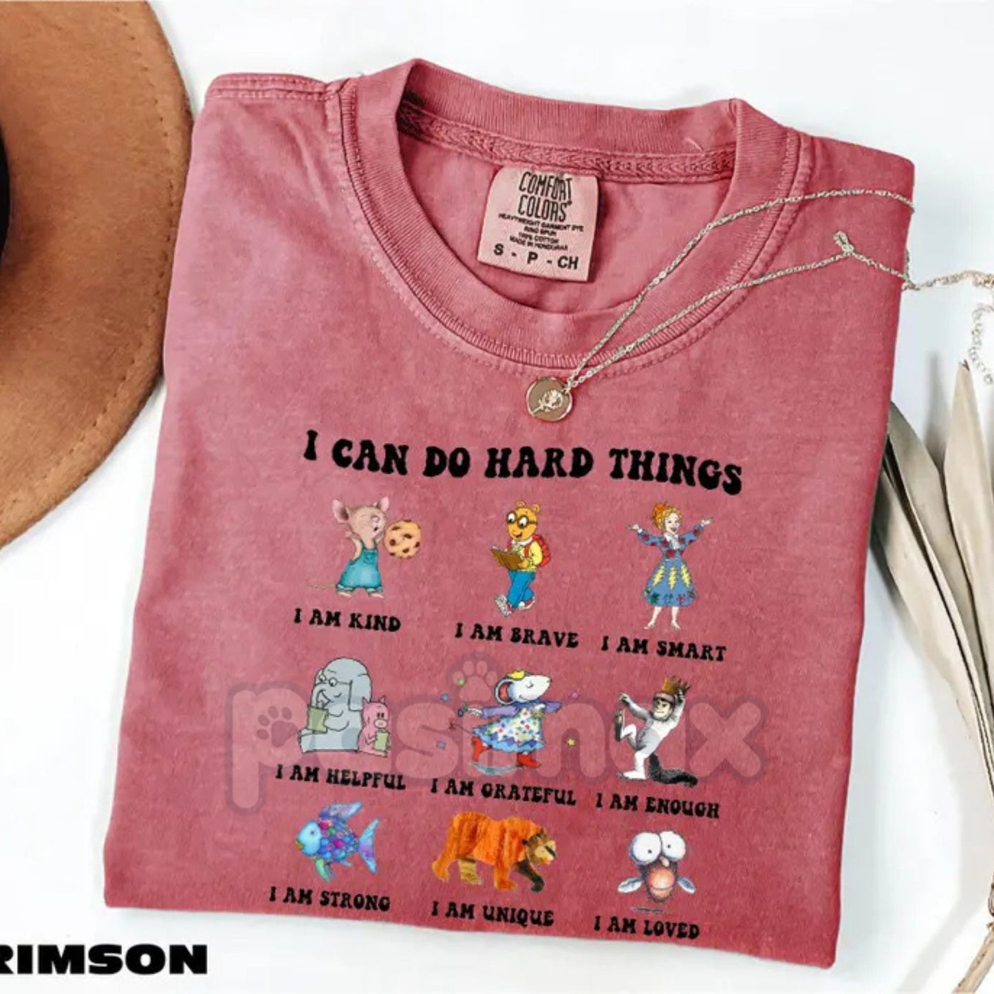 'I Can Do Hard Things' Comfort Colors® T-Shirt – Children's Book Characters Tee, Motivational Teacher Gift, Back to School Affirmation