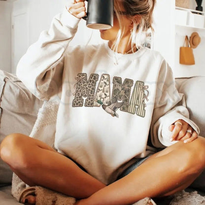 Duck Hunting Mama Sweatshirt | Preppy Camo Graphic Crewneck