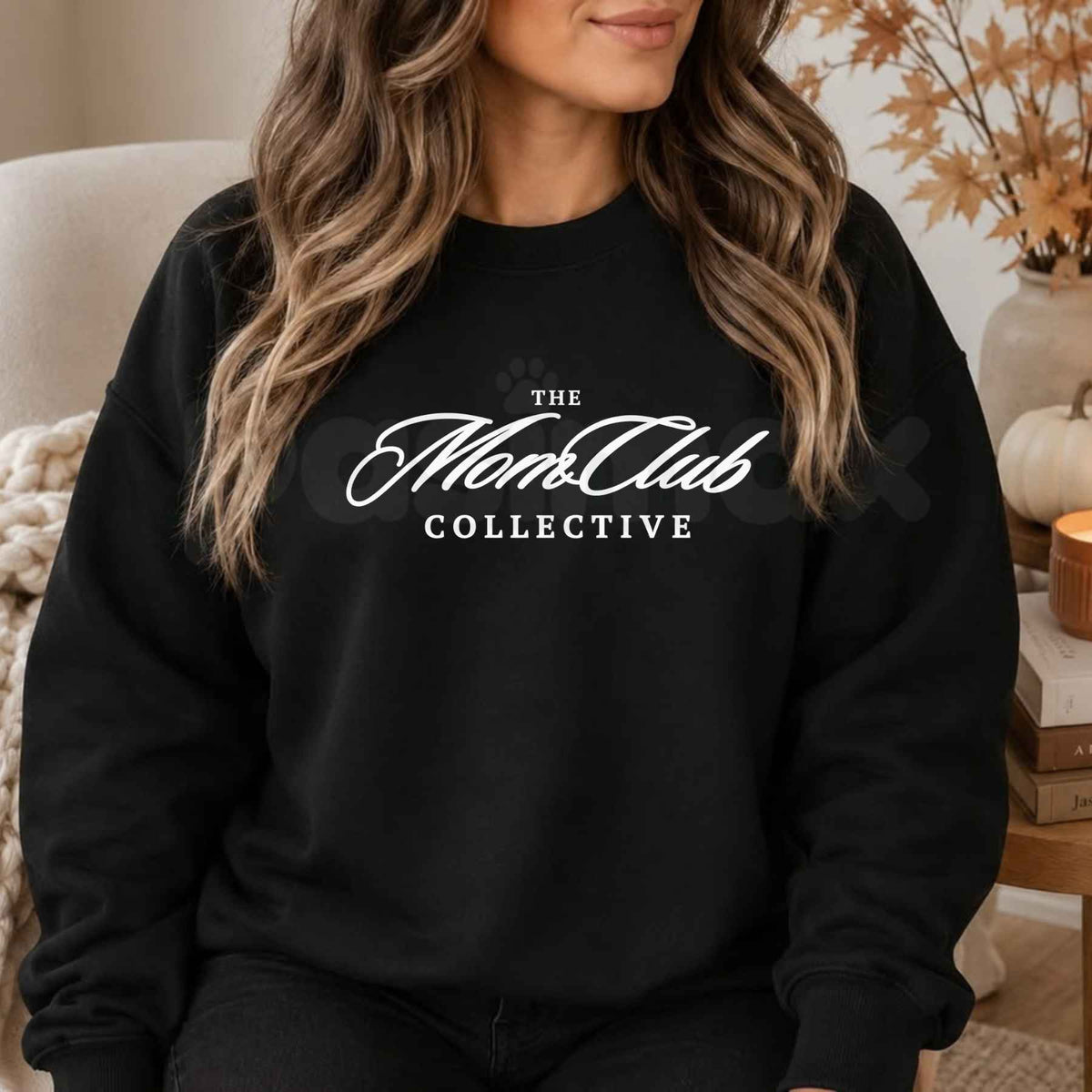"Mom Club" Embroidered Sweatshirt – Cozy Motherhood Crewneck Pullover