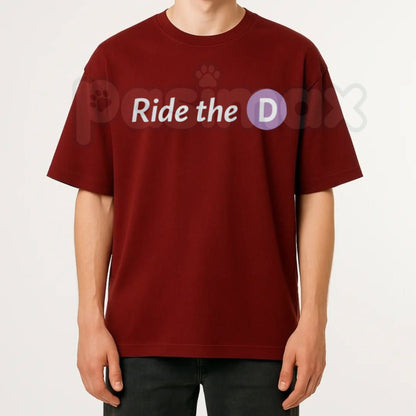 "Ride The D" Funny Urban Transit T-Shirt – Retro Subway Graphic Tee, Premium 100% Cotton City Commuter Top, Soft Lived-In Heavyweight Sarcastic Statement Shirt, Made in USA