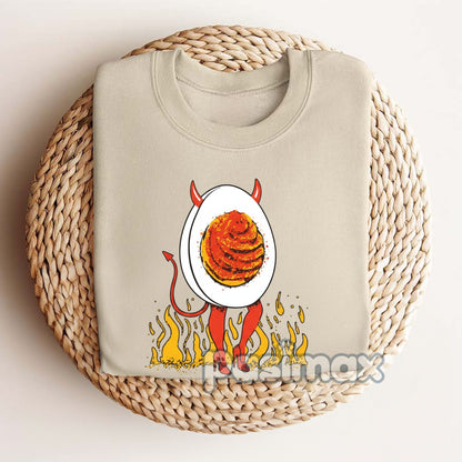 Deviled Egg Enthusiast Graphic T-Shirt - Foodie Fan Apparel, Retro Egg Tee