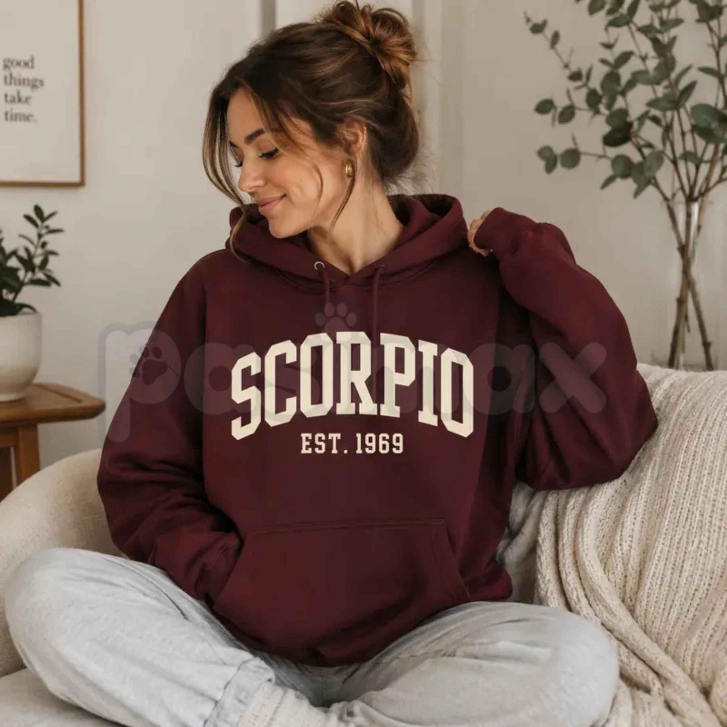Full 12 Zodiac Minimalist Hoodie Custom Est Year – Personalized Astrology Graphic Pullover, Aesthetic Birth Year Horoscope Sweatshirt, Custom Gift
