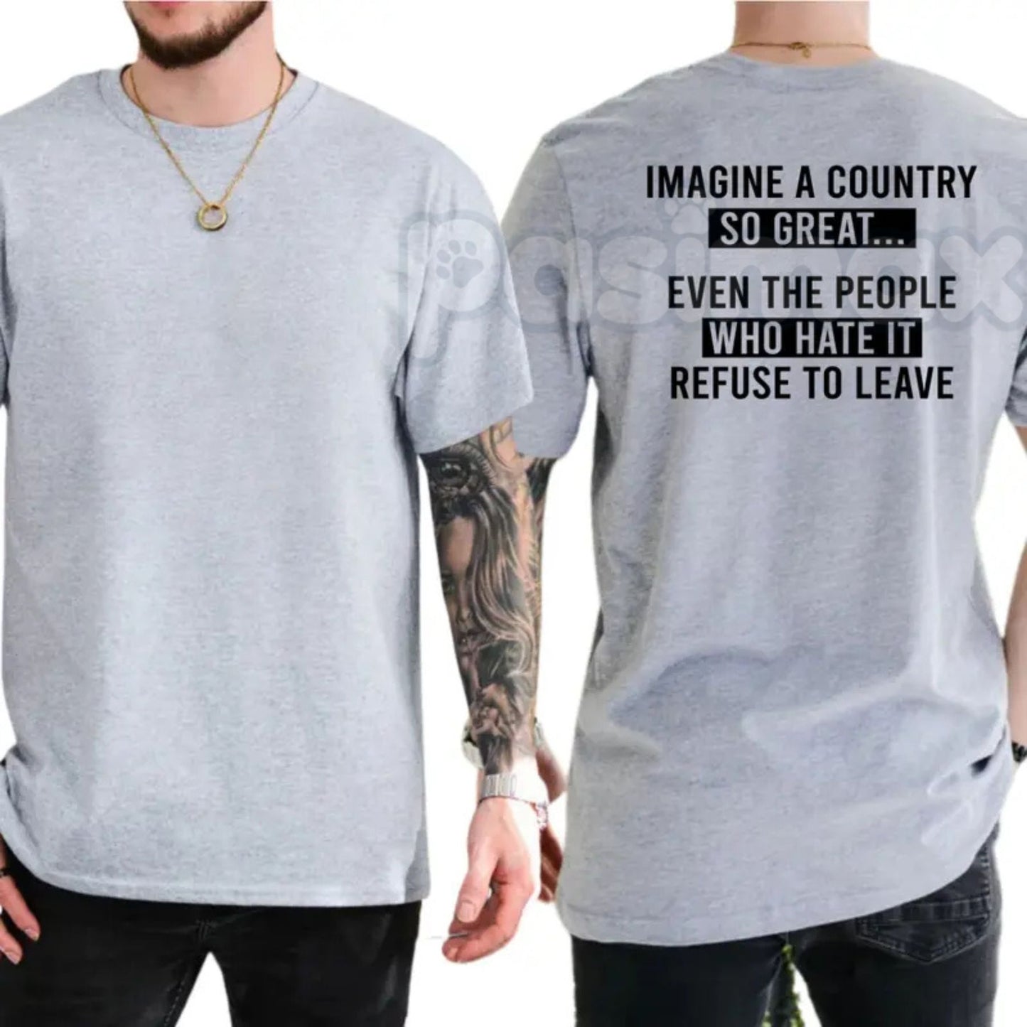 "Imagine A Country So Great" Funny Republican T-Shirt – Bold Patriotic Satire Graphic Tee, Premium 100% Cotton Conservative Dad Gift, Soft Lived-In Heavyweight Constitutional Shirt, Made in USA