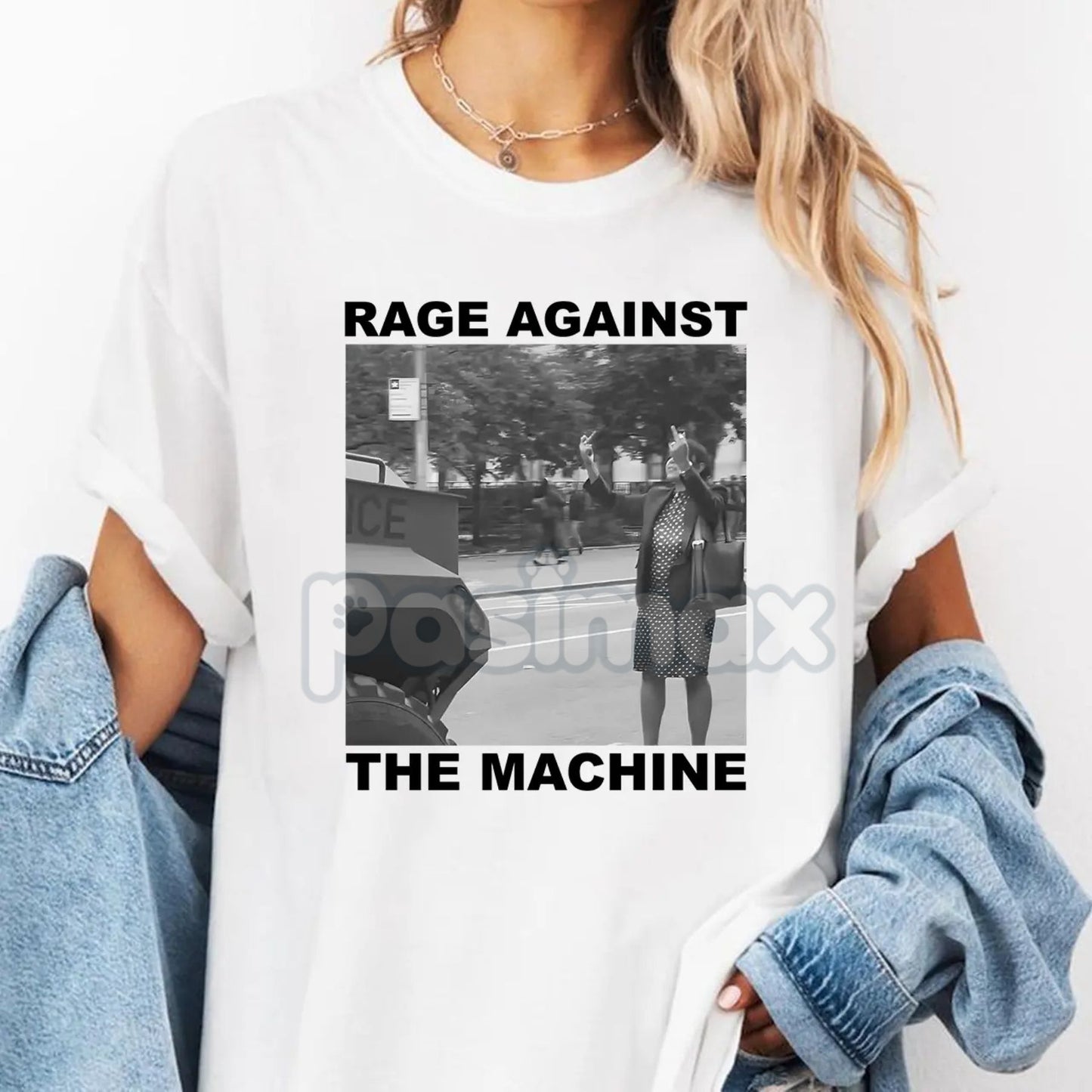 Rage Against The Machine Activist T-Shirt – Polka Dress Woman NYC Protest Tee, Anti-ICE Spread The Movement