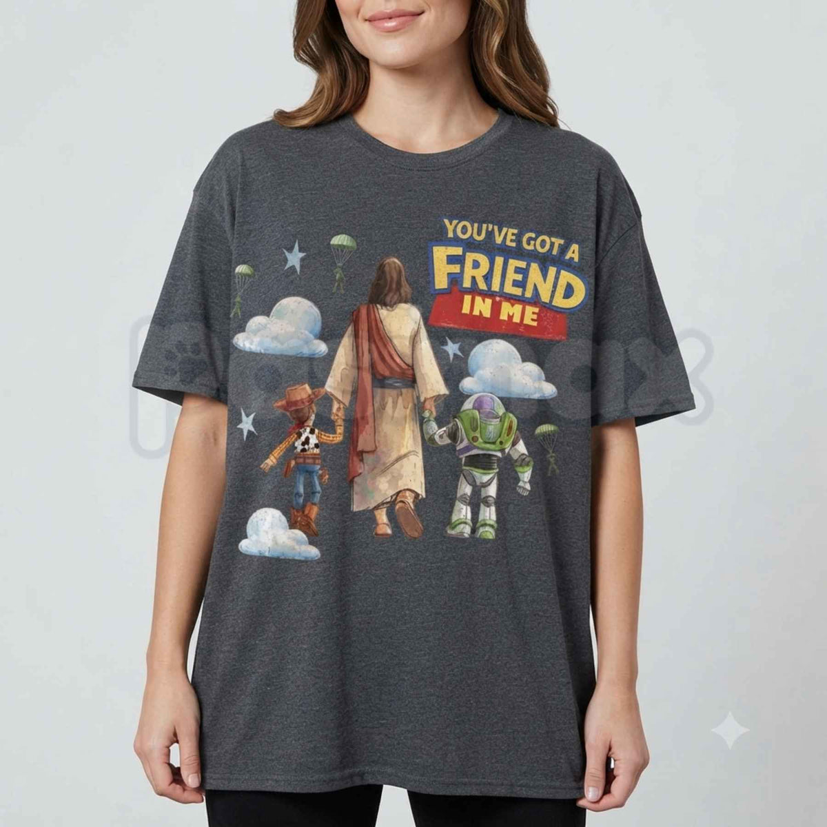 Comfort Colors® Retro Jesus You've Got A Friend In Me T-Shirt – Christian Faith Friendship Graphic Tee, Vintage Worship Unisex Top & Gift