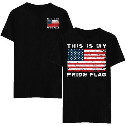 "This is My Pride Flag" T-Shirt - Distressed American Flag Tee for the 4th of July