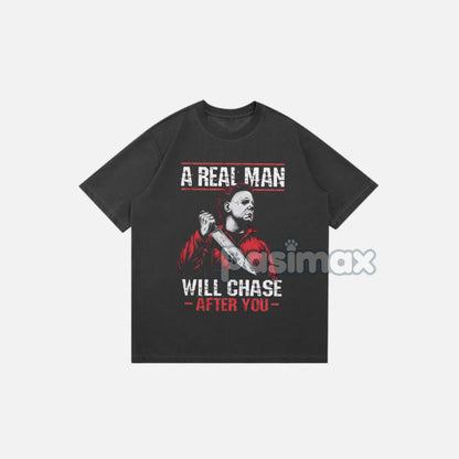 Scary Halloween Horror Movie T-Shirt - Serial Killer Graphic Tee For Him, Men's Apparel