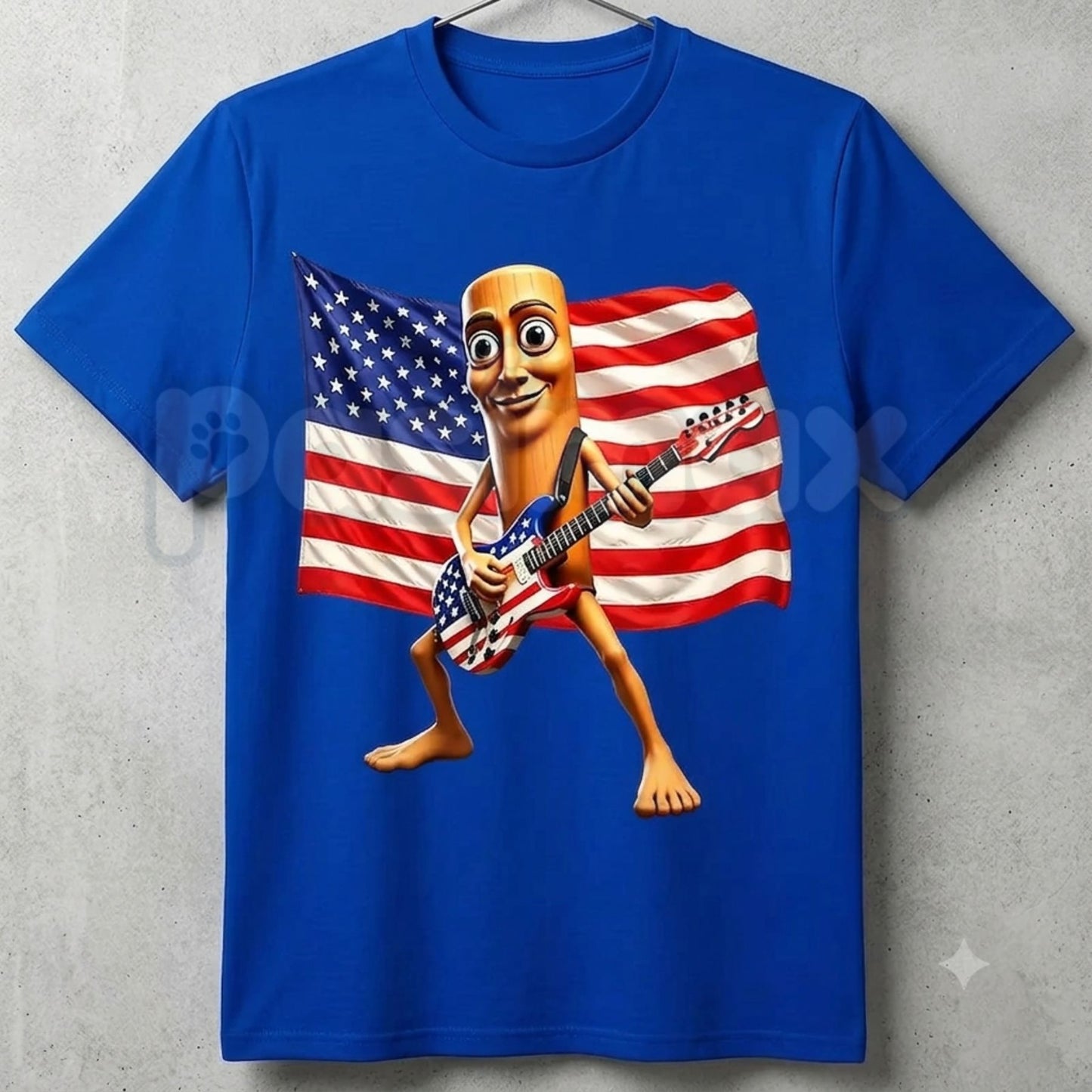 "Tung Tung Tung Sahur" American Flag Guitar T-Shirt – Funny 4th of July Musician Remix Unisex Graphic Tee