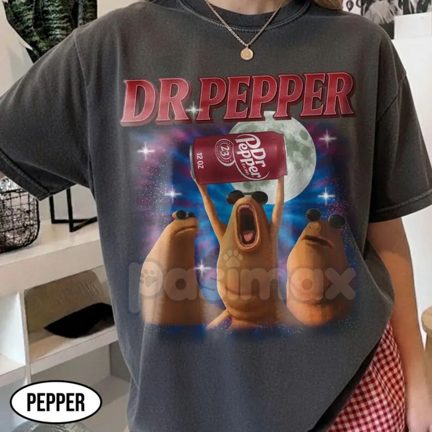 Comfort Colors® 'Marcus The Worm' Dr Pepper T-Shirt – Funny Internet Meme Tee, Brain Rot Humor Shirt, Viral Soda Aesthetic Apparel