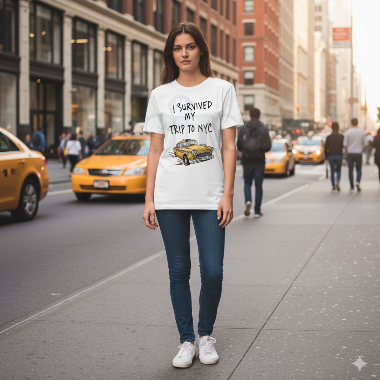 "I Survived My Trip To NYC" Funny T-Shirt – Retro New York City Souvenir Graphic Tee, Premium 100% Cotton Sarcastic Travel Top, Soft Lived-In Heavyweight Urban Humor, Made in USA