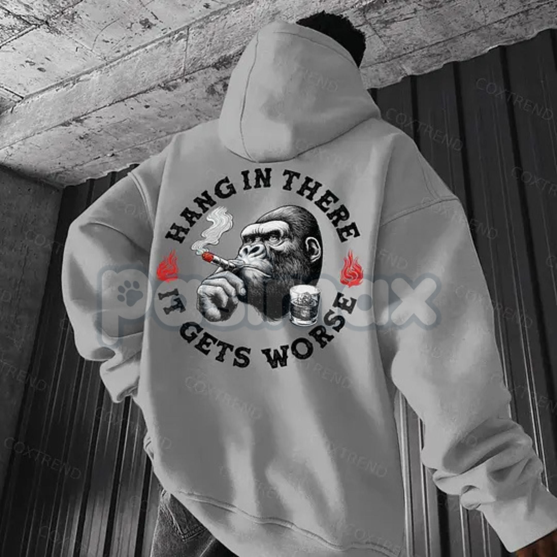 Hang In There It Gets Worse Funny Monkey Hoodie – Pasimax