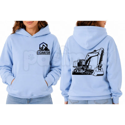 Realistic High-Visibility Scaffolder Worker Print Hoodie – Construction Site Safety Graphic Pullover, Heavy-Duty Outdoor Workwear Sweatshirt, Unisex Heavy Blend
