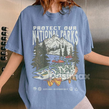'Respect the Local Wildlife' Tee – National Parks Hiking Camping Clothes, Granola Girl Adventure Shirt, Wanderlust T-shirt