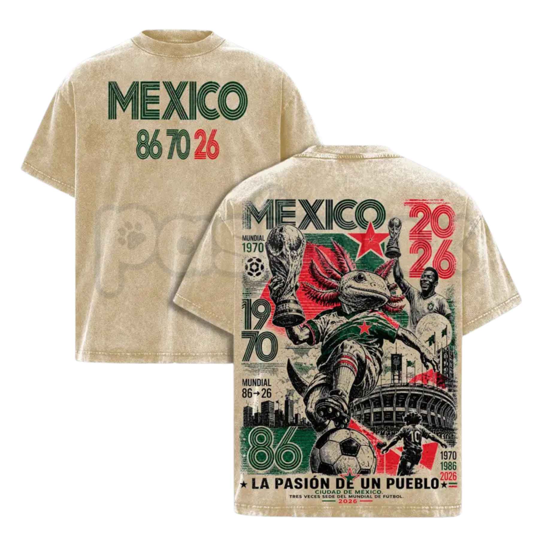 Mexico 86 70 26 World Tour Vintage Washed Tee – Pasimax