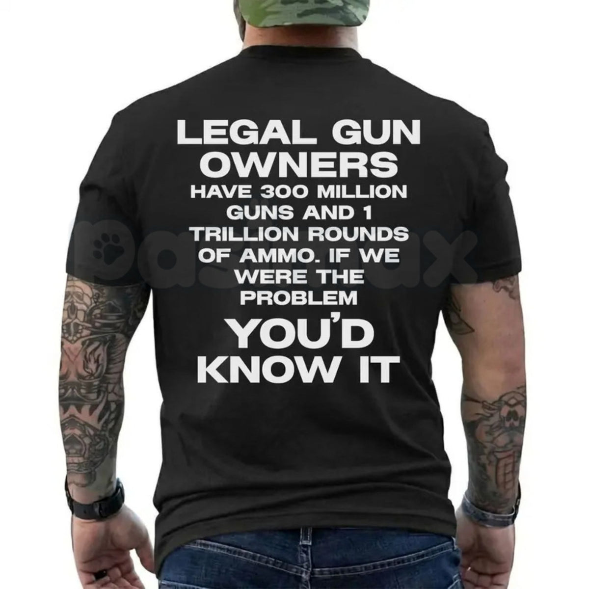 Legal Gun Owners T-Shirt – 300 Million Guns 1 Trillion Rounds 2A Graphic Tee