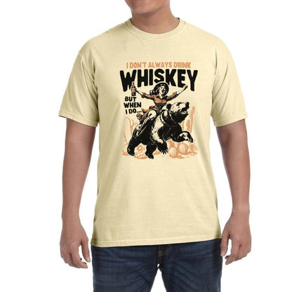 Unhinged Whiskey Graphic Tee – Vintage Western Style T-Shirt on Comfort Colors, Retro Cowboy Shirt, Comfort Colors Unisex Bar Top