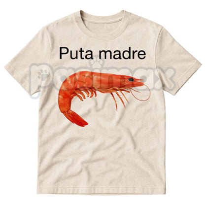 Unhinged Shrimp Meme Graphic Tee - Absurdist Internet Humor Shirt, Viral Shrimp Joke Apparel, Niche Surreal Comedy Gift