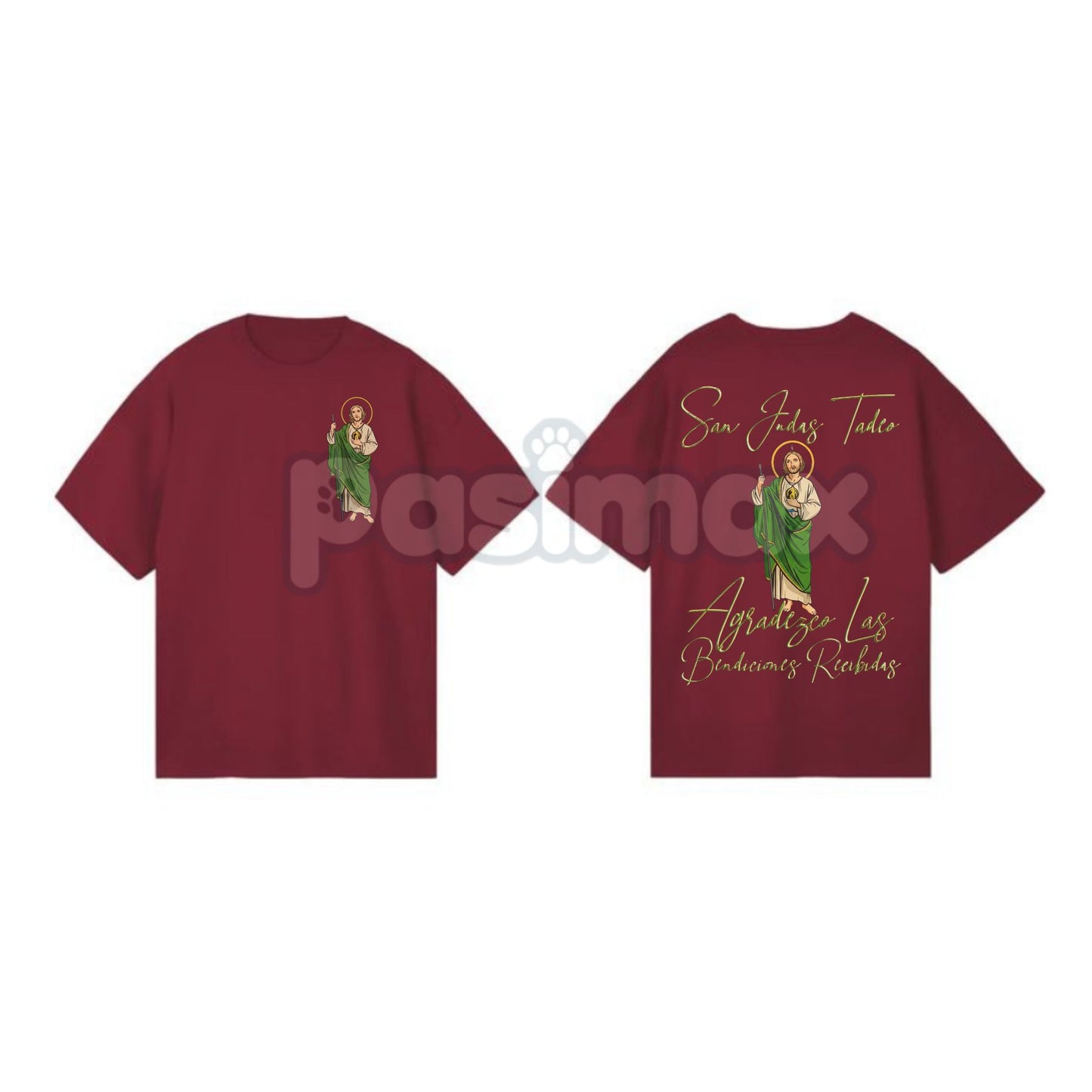 San Judas Tadeo Latino Heritage T-Shirt - 2 Sides Graphic Tee, Classic Cotton Fit