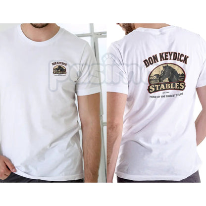 Don Keydick Stables Funny T-Shirt – Parody Equestrian Graphic Tee, Premium 100% Cotton Humorous Stable Name Top, Soft Lived-In Heavyweight Unisex Sarcastic Gift Shirt, Made in USA