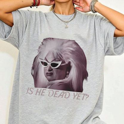 "Is He Dead?" Vintage T-Shirt - Funny Morbid Humor Tee, Women's Casual Streetwear Top