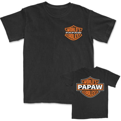 World's Coolest Grandpa Motorcycle T-Shirt - Back Print for Dad, Father's Day & Birthday Gift