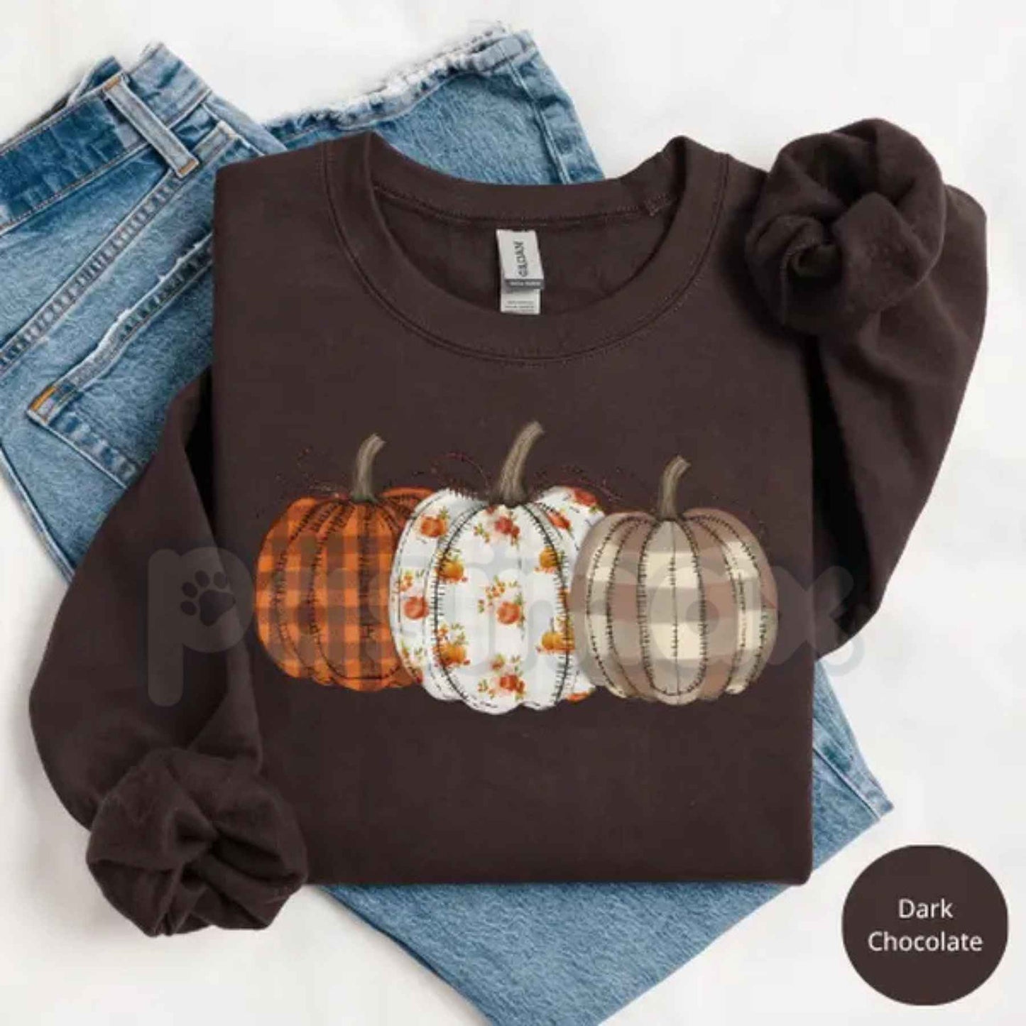 Boho Fall Pumpkin Sweatshirt | Earthy Botanical Autumn Crewneck