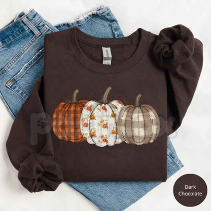 Boho Fall Pumpkin Sweatshirt | Earthy Botanical Autumn Crewneck