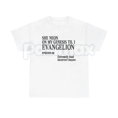 Funny Evangelion Meme T-Shirt - Cursed Anime Irony Graphic Tee, Shinji Get In The Robot Shirt, Retro 90s Mecha Parody Top, Premium Heavyweight Otaku Humor Apparel, Neon Genesis Meme Aesthetic Shirt