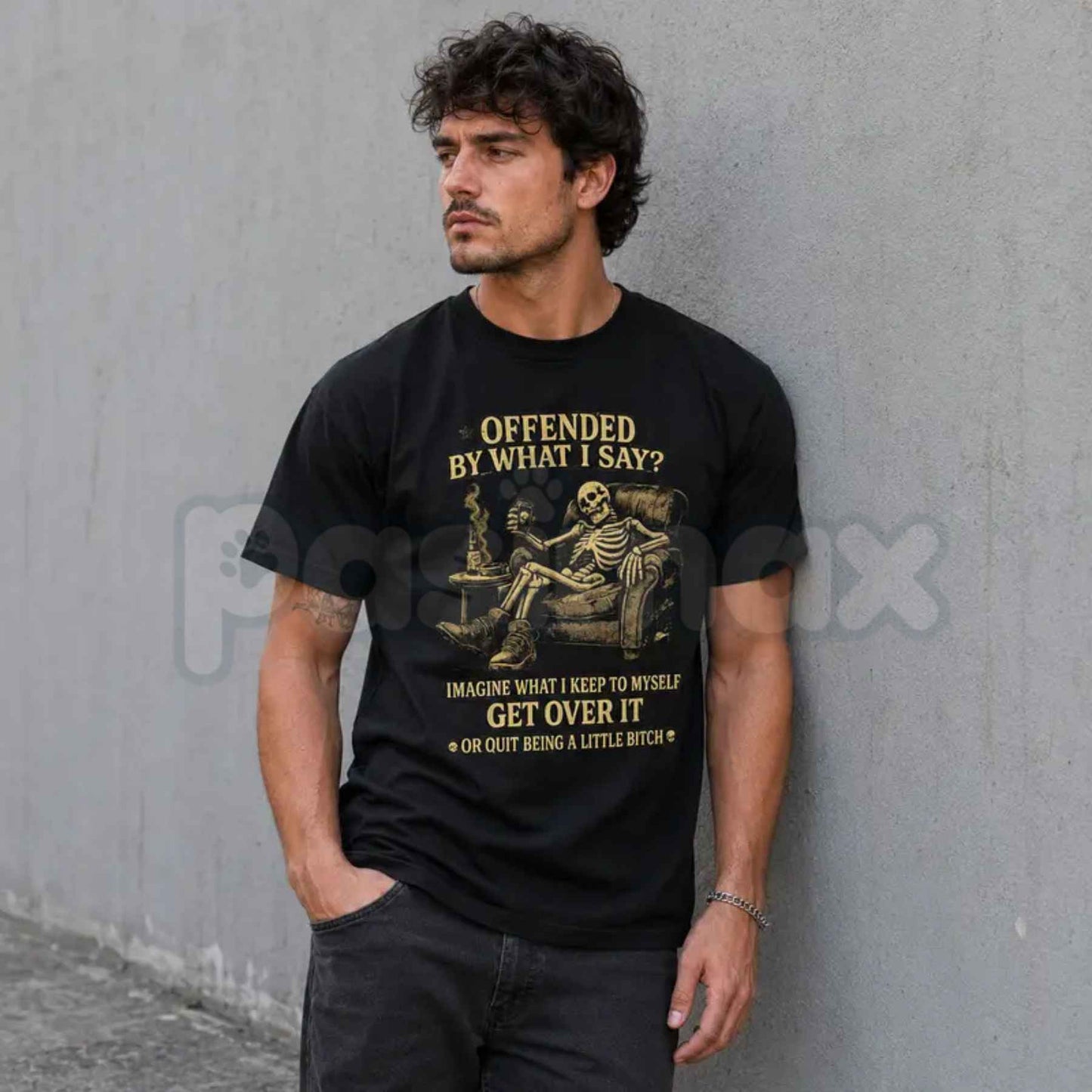 Skeleton & Beer Humorous Art T-Shirt – Vintage Skull Drinking Menswear Graphic Tee