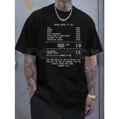 Minimalist "JESUS PAID IT ALL" Graphic Tee – Clean Aesthetic Christian Apparel, Premium 100% Cotton Faith-Based Top, Sleek Modern Gospel Message Shirt, Made in USA