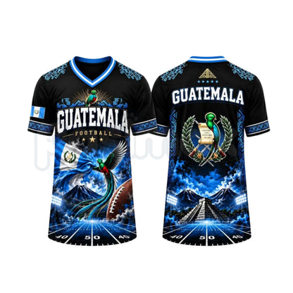 Guatemala National Team Hybrid Mesh Soccer V-Neck Shirt – Guate Pride Athletic Football Fan Tee