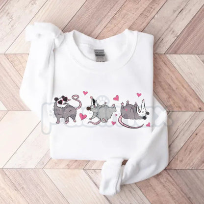 Possum Valentine Sweatshirt | Funny Possum Shirt | Aesthetic Valentine Crewneck | Cute Trash Cat Jumper | Sarcastic Valentine's Gift for Her | Quirky Possum Love Pullover