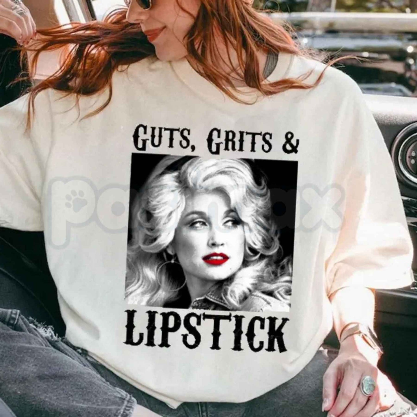 Guts Grit And Lipstick T-Shirt – Dolly Parton Country Cowgirl Unisex Cotton Tee