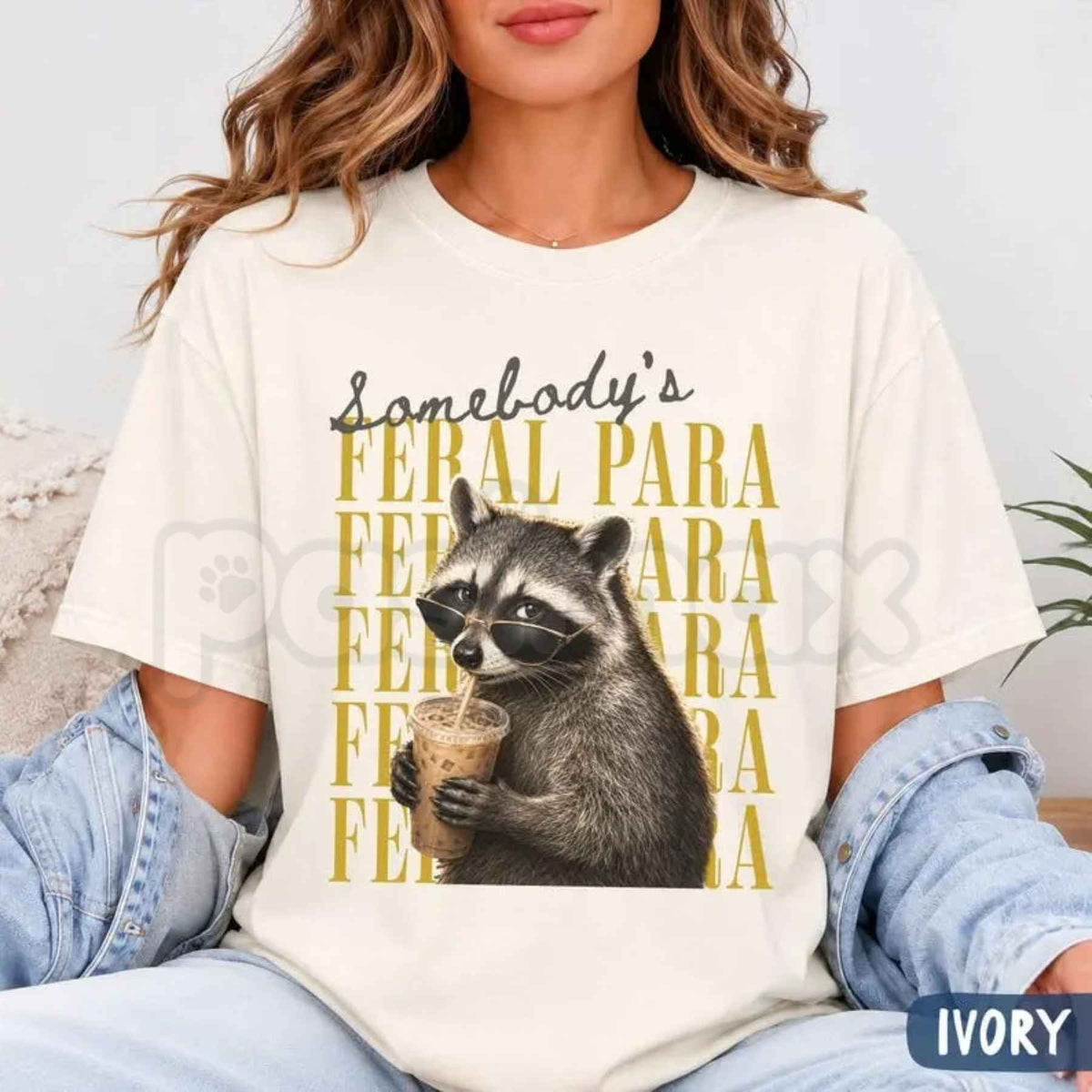 Comfort Colors® Funny Raccoon Paraprofessional T-Shirt – Somebody's Feral Para Graphic Tee, Special Education Teacher Aide Unisex Top & Gift