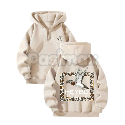 Cozy Half-Zip Men's Hooded Sweatshirt – Premium Garment-Dyed Fleece, Heavyweight Winter Pullover