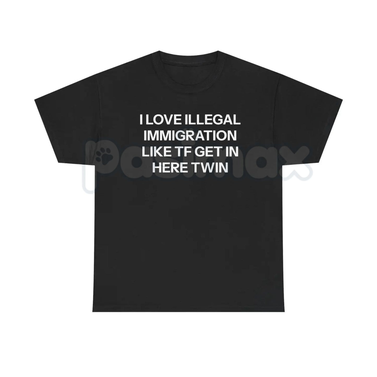 "I Love Illegal" Edgy Graphic T-Shirt - Funny Sarcastic Streetwear Tee, Premium 100% Cotton Rebel Statement Shirt, Modern Minimalist Irony Top, Witty Counter-Culture Apparel, Unique Gift for Rule Breakers