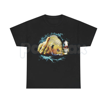 "Dope Bluegill" Middle Finger Fishing T-Shirt – Funny Panfish Graphic Tee, Premium 100% Cotton Angler Humor Top, Soft Lived-In Heavyweight Sarcastic Fisherman Shirt, Made in USA
