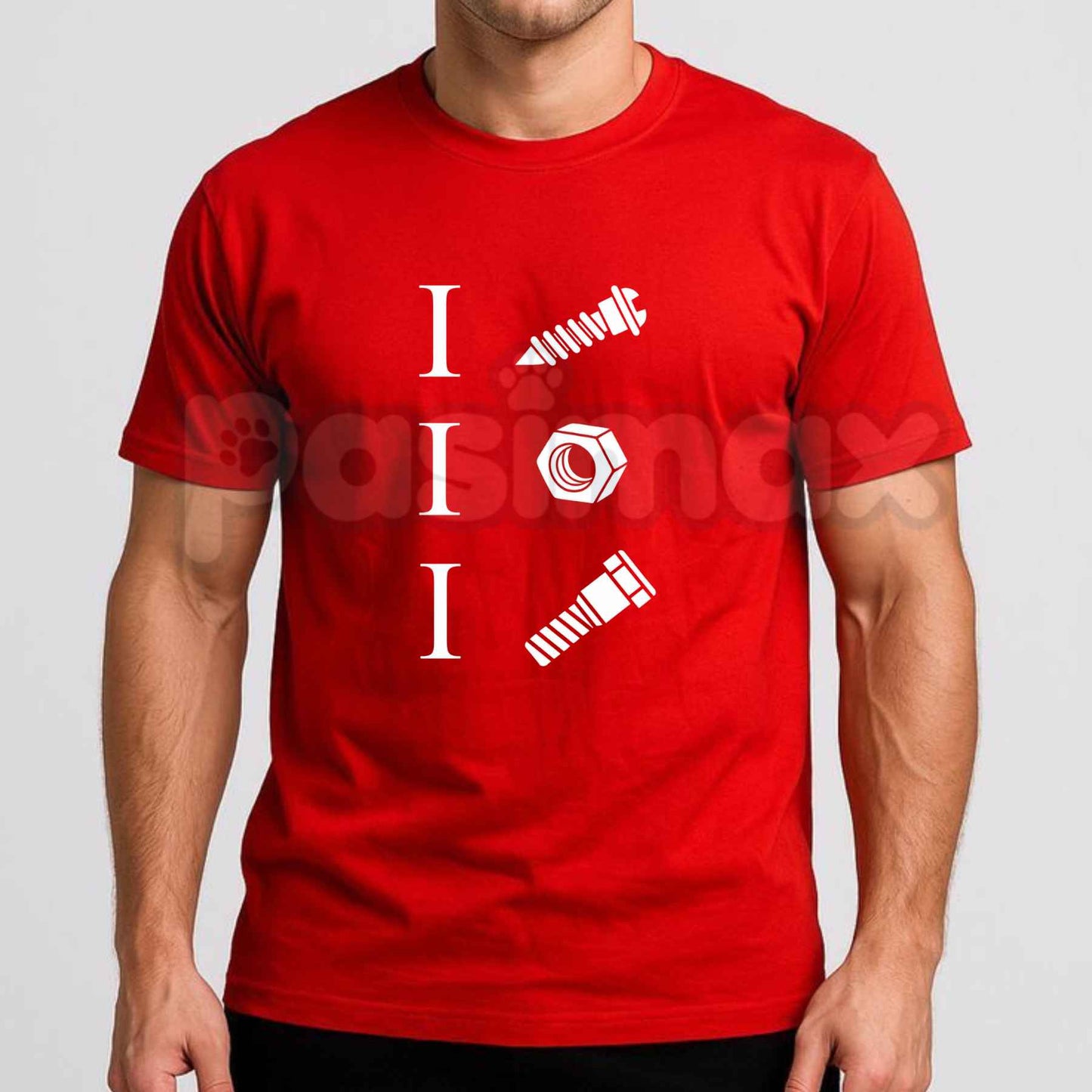 I Screw I Nut I Bolt Graphic T-Shirt – Funny Mechanic Hardware Wordplay Unisex Cotton Shirt
