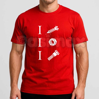 I Screw I Nut I Bolt Graphic T-Shirt – Funny Mechanic Hardware Wordplay Unisex Cotton Shirt