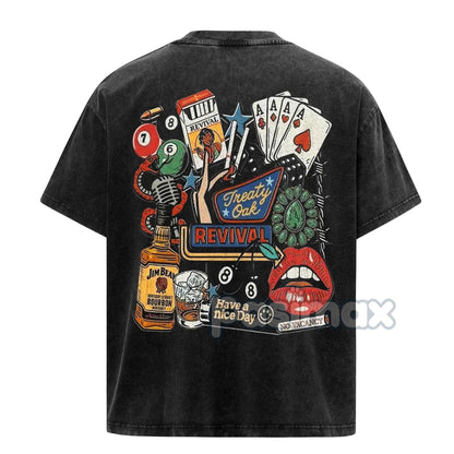 Retro Treaty Oak Revival Western T-Shirt – Cowboy Graphic Tee, Casual Comfort Cotton