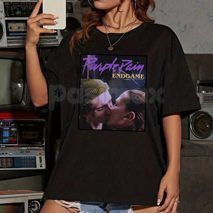 "Purple Rain" End Game T-Shirt - Vintage Prince Tribute Graphic Tee, Retro 80s Music Legend Shirt, Purple Rain Movie Fan Apparel, Unisex Rock Pop Top