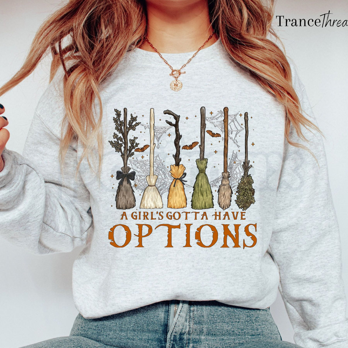 A Girl Gotta Have Options Sweatshirt | Retro Y2K Halloween Graphic Crewneck