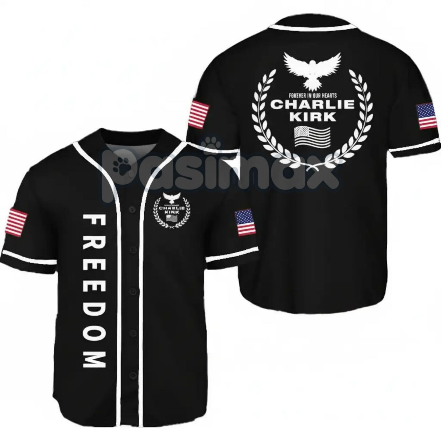 Freedom Black & White Baseball Jersey – Unisex 90s Vintage Casual Sportswear for Couples, Outdoor & Street Style