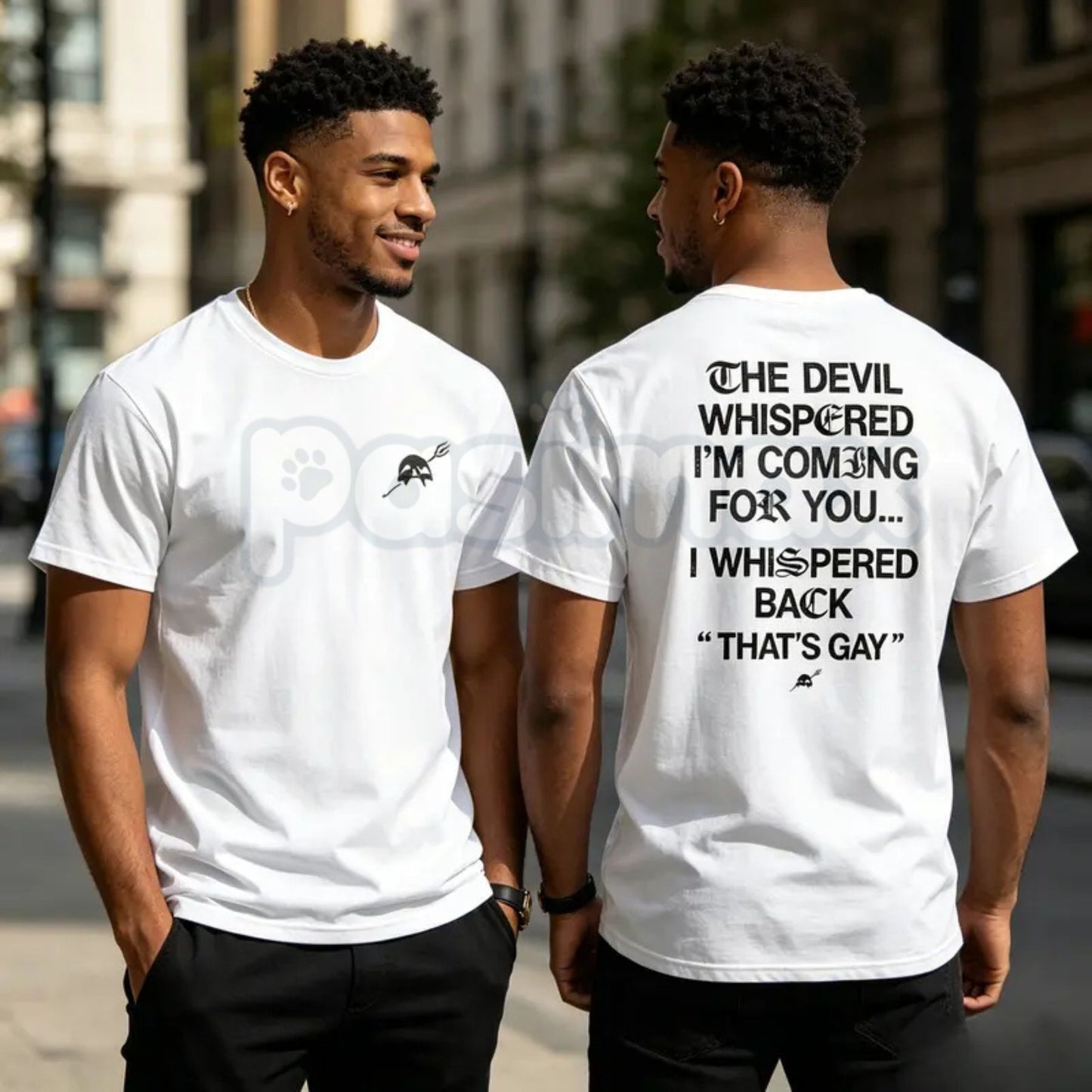 "The Devil Whispered I'm Coming For You" Men's T-Shirt – I Am The Storm Retro Gothic Warrior Unisex Graphic Tee