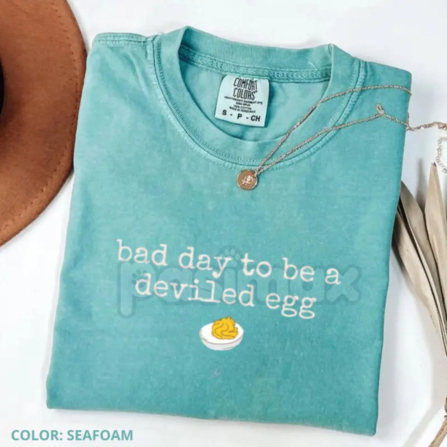 'Just A Bad Day To Be A Deviled Egg' Comfort Colors® T-Shirt – Quirky Foodie Humor Tee, Sarcastic Party Shirt