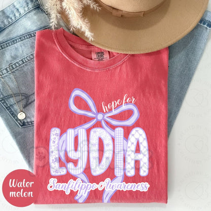 Comfort Colors® 'Hope For Lydia' Awareness T-Shirt – Custom Name Support Tee, Inspirational Quote Apparel, Fundraiser Gift
